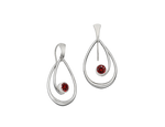 "Felicity" Sterling Silver and Faceted Garnet Earrings