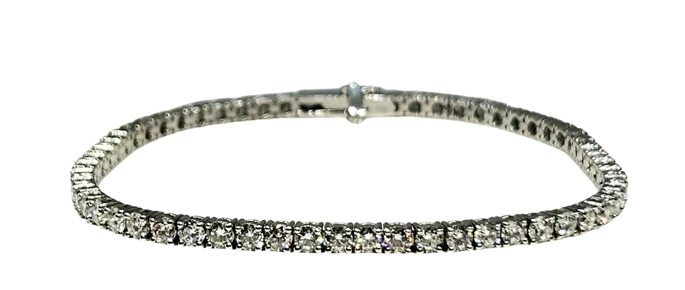 14K White Gold & Lab Created Diamond Tennis Bracelet