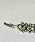 David Yurman Chain Mail Link Bracelet in Sterling Silver w 18K