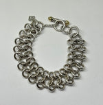 David Yurman Chain Mail Link Bracelet in Sterling Silver w 18K