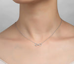Infinity Necklace, CZ and Sterling Silver
