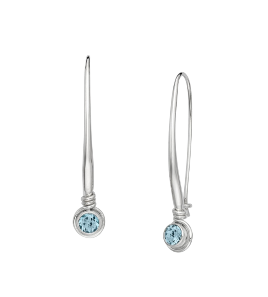 "Jazzy" Sterling Silver and Blue Topaz Earrings