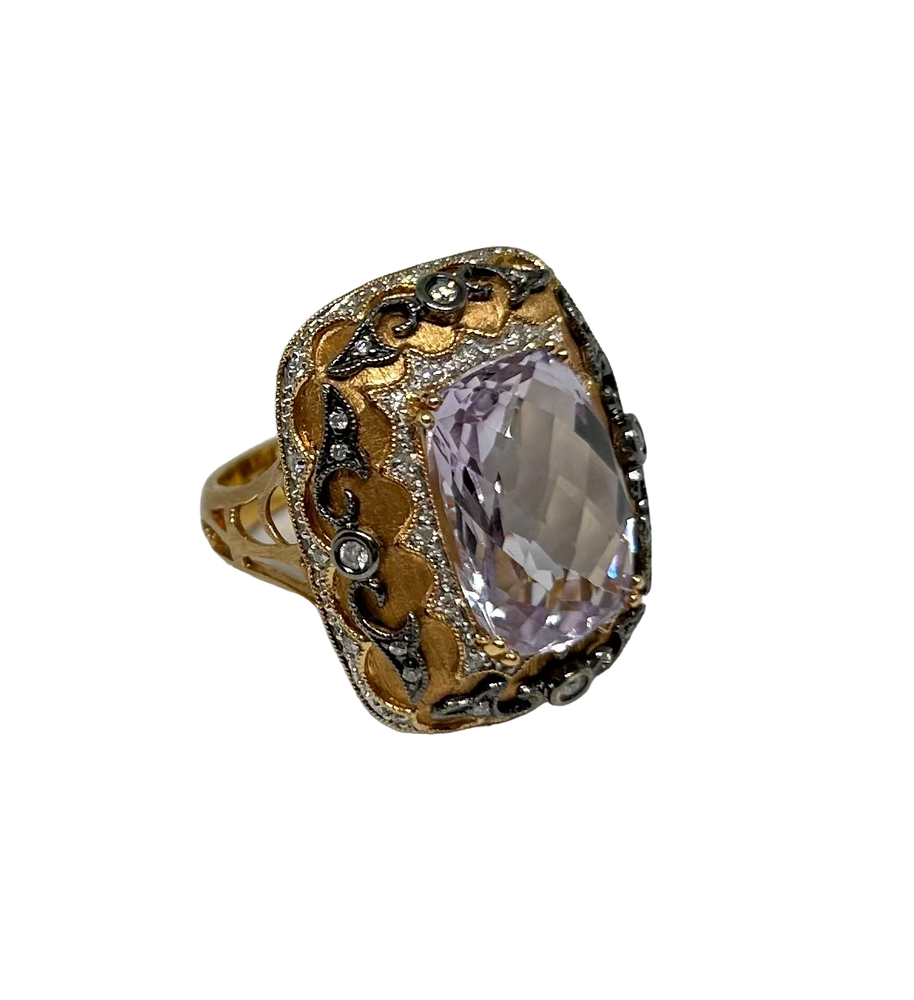 18k Rose Gold and Kunzite Ring