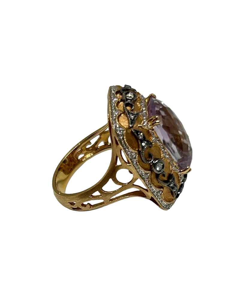 18k Rose Gold and Kunzite Ring