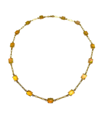 14k Yellow Gold Ethiopian Opal Station Necklace, 20"