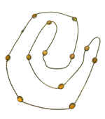 14k Yellow Gold and Ethiopian Opal Station Necklace, 42"