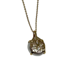 Coin Pearl Pendant 18" Chain