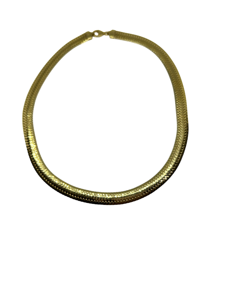 14K Yellow Gold Herringbone Necklace, 17"