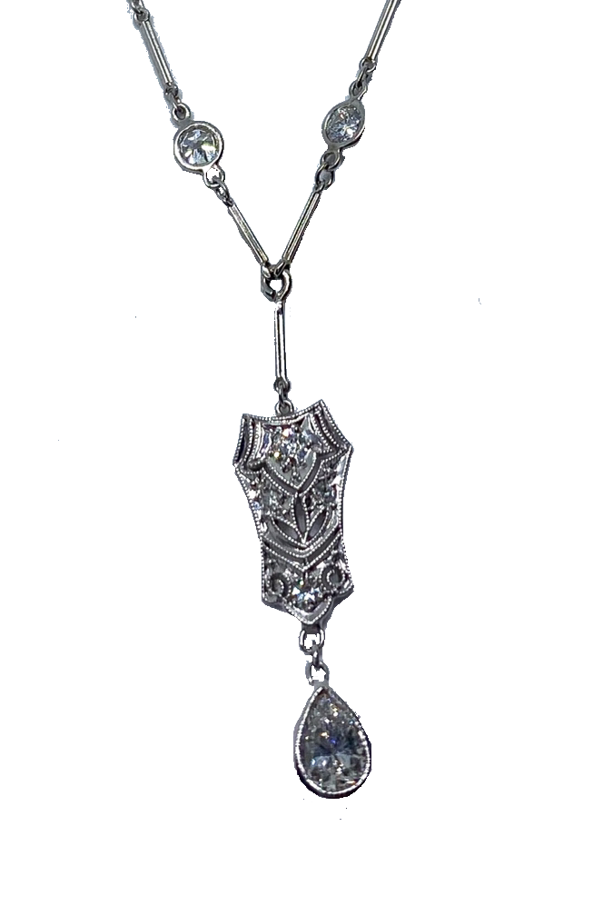 Edwardian White Gold & Diamond Necklace