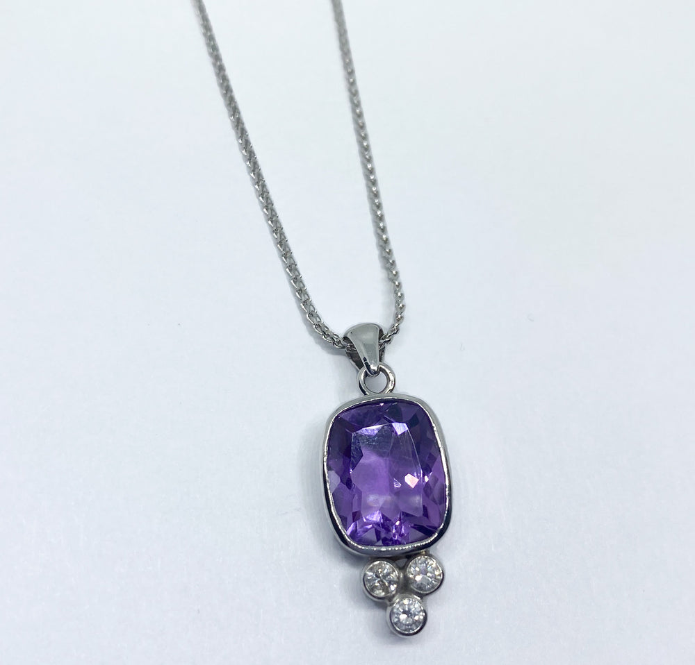 Amethyst & Diamond Necklace