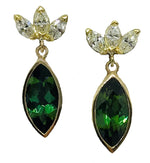 Green Tourmaline and Diamond Earrings