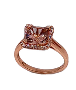 14K Rose Gold Morganite & Diamond Ring