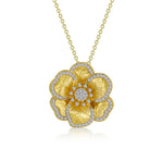 Vermeil and Simulated Diamond Flower Pendant