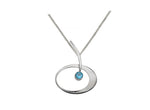 Elliptical Elegance Pendant with Blue Topaz