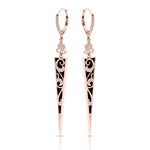 14K Rose Gold, Onyx and Diamond Earrings