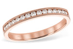 14K Rose Gold & Diamond Millgrain Band .25tw