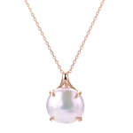 Coin Pearl Pendant 18" Chain